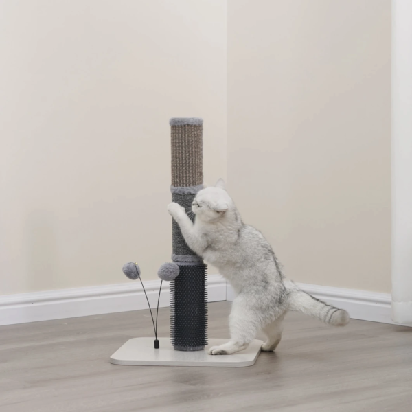 Multi-Activity Cat Scratching Post with Toys and Massager